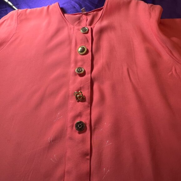 Women's Pink Button Down Shirt - Picture 12 of 15